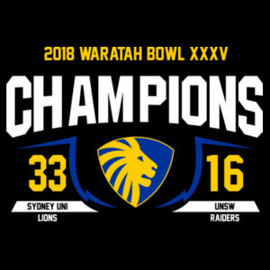 Mens 2018 Waratah Bowl Champions Tee Design