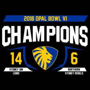 Mens 2018 Opal Bowl Champions Tee Design